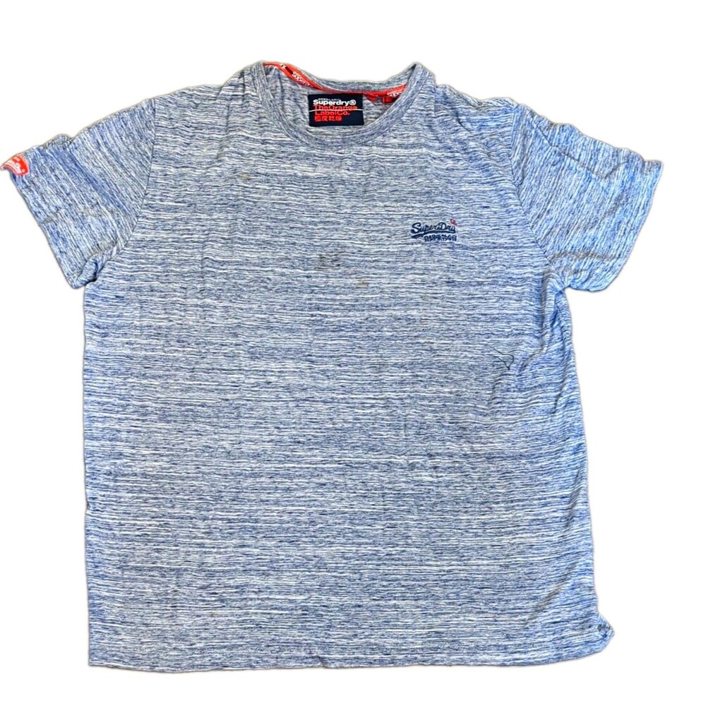 Superdry Orange Label Co. Logo Heather Gray Crew Neck Short Sleeve T-Shirt L